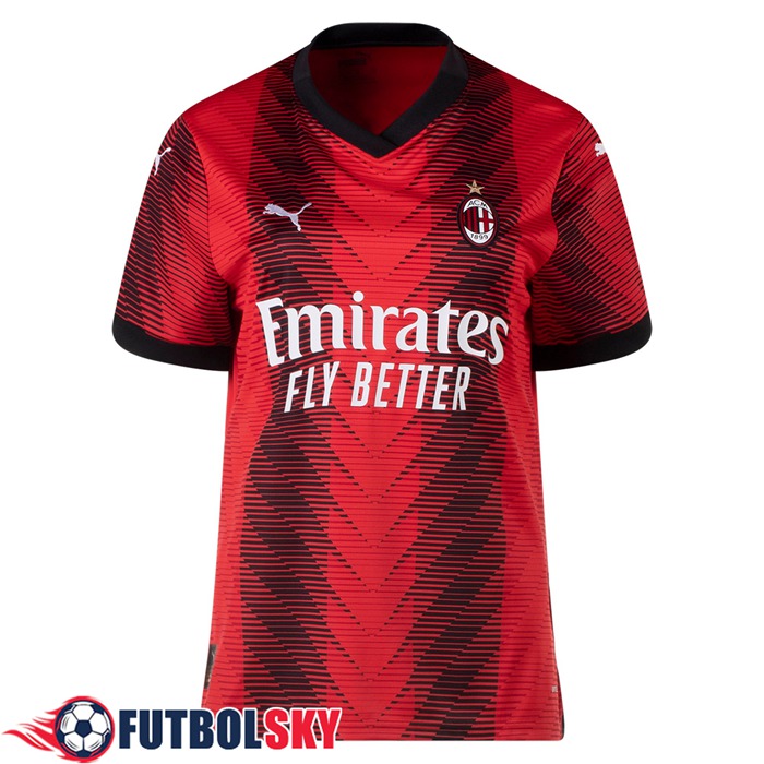 Camisetas De Futbol AC Milan Mujer Primera 2023/2024