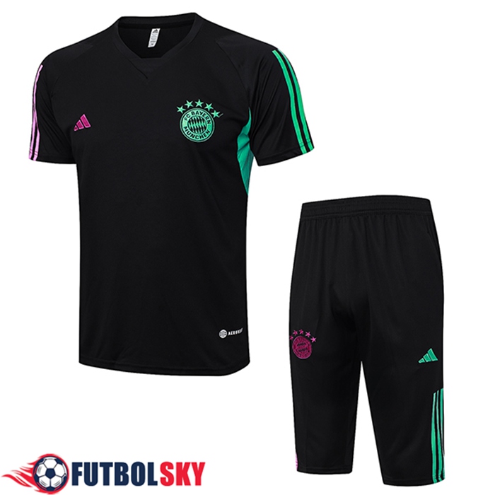 Camiseta Entrenamiento + Cortos Bayern Munich Negro 2023/2024 -04