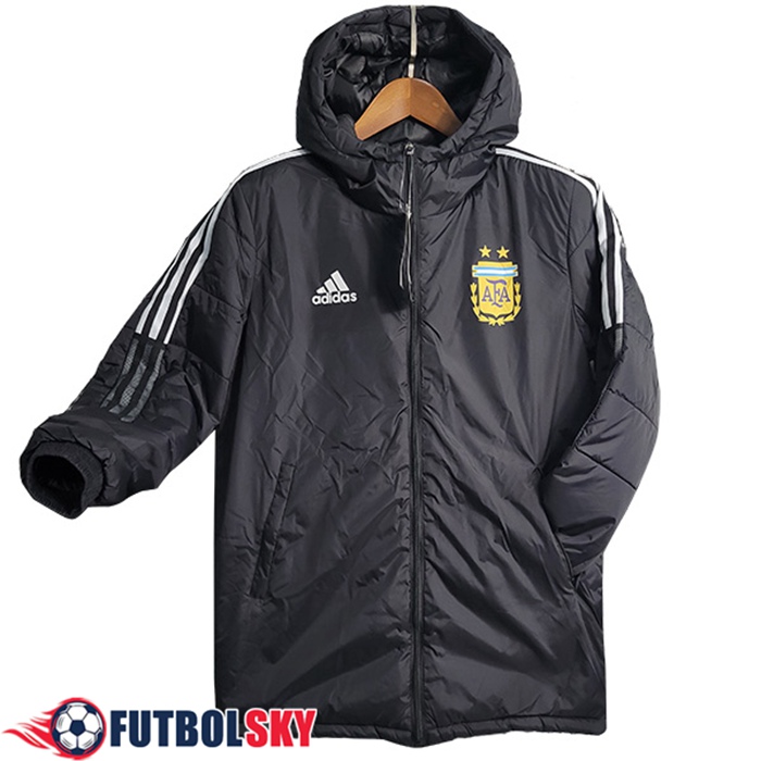 Chaqueta Con Capucha Argentina Negro 2023/2024