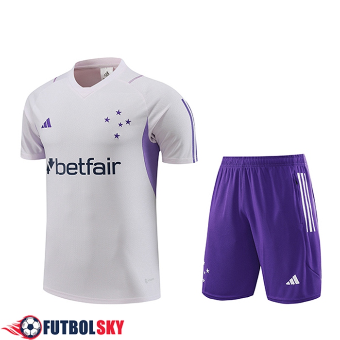 Camiseta Entrenamiento + Cortos Cruzeiro Blanco 2023/2024 -02