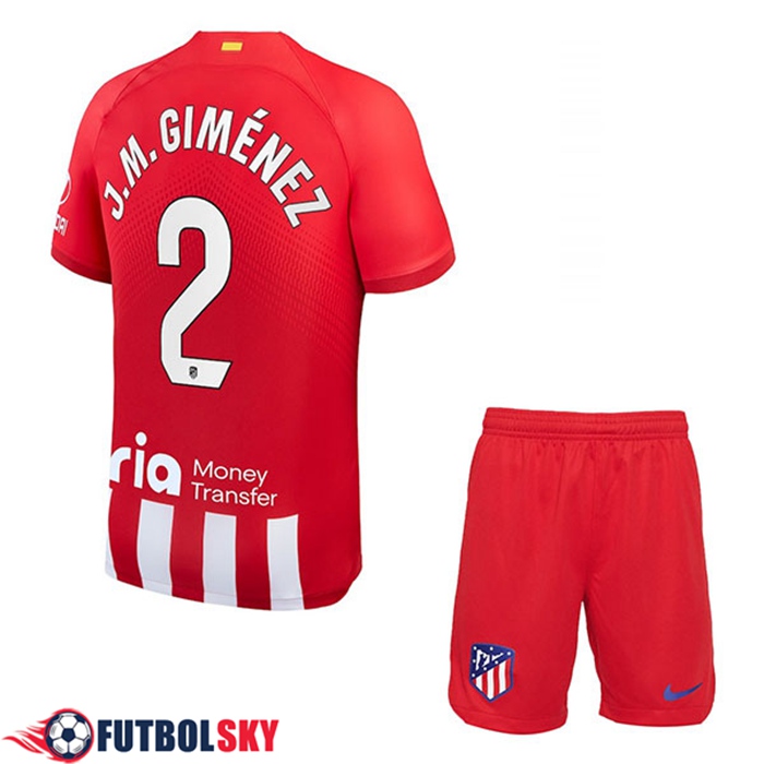 Camisetas De Futbol Atletico Madrid (J.M. GIMÉNEZ #2) Ninos 2023/2024 Primera