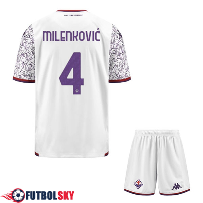 Camisetas De Futbol ACF Fiorentina (MILENKOVIC #4) Ninos 2023/2024 Segunda