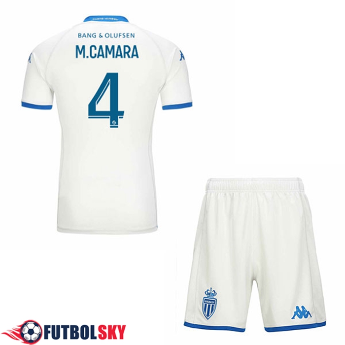 Camisetas De Futbol AS Monaco (M.CAMARA #4) Ninos 2023/2024 Tercera