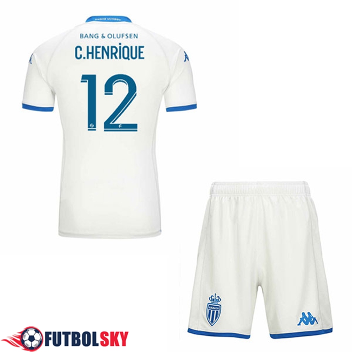 Camisetas De Futbol AS Monaco (C.HENRIQUE #12) Ninos 2023/2024 Tercera