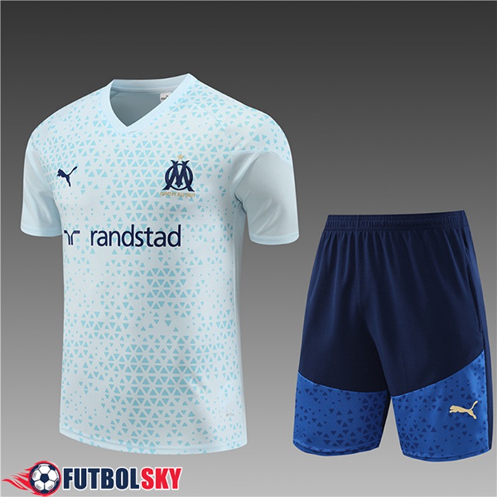Training T-Shirts + Cortos Marsella Ninos Azul Claro 2023/2024