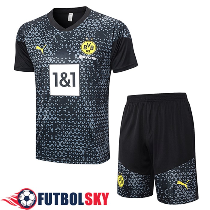 Camiseta Entrenamiento + Cortos Dortmund Negro 2023/2024 -03