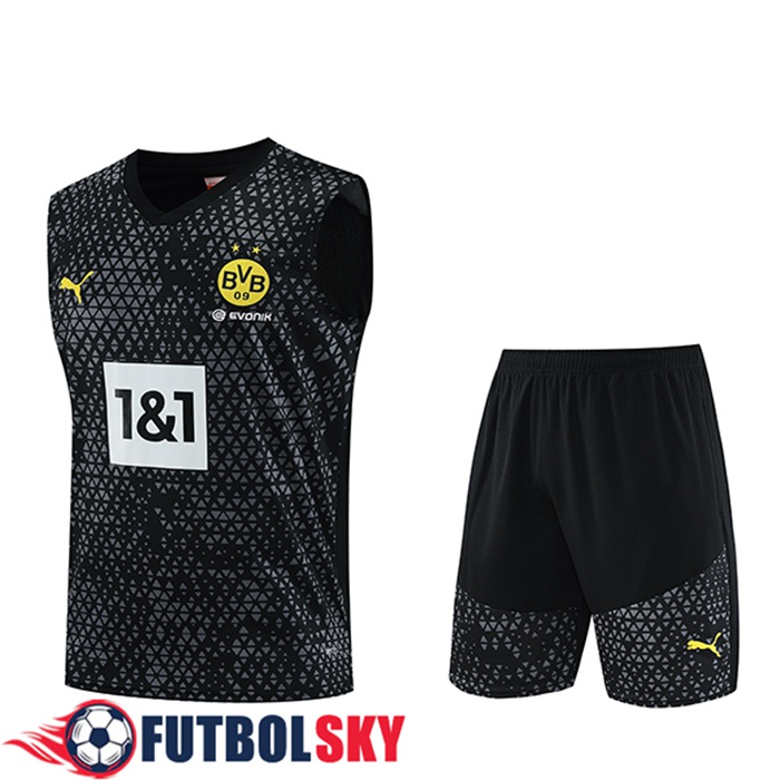 Camiseta Entrenamiento sin mangas + Cortos Dortmund Negro 2023/2024