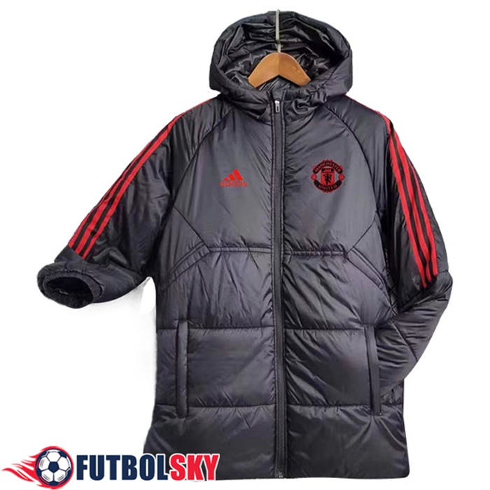 Nueva Plumas Con Capucha Manchester United Negro 2023/2024