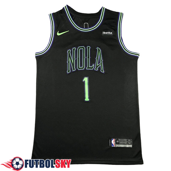 Camisetas De Futbol New Orleans Pelicans (WILLIAMSON #1) 2023/24 Negro -02