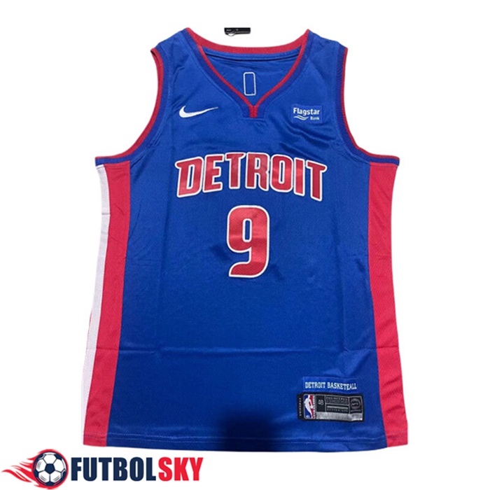 Camisetas De Futbol Detroit Pistons (THOMPSON #9) 2023/24 Azul/Rojo