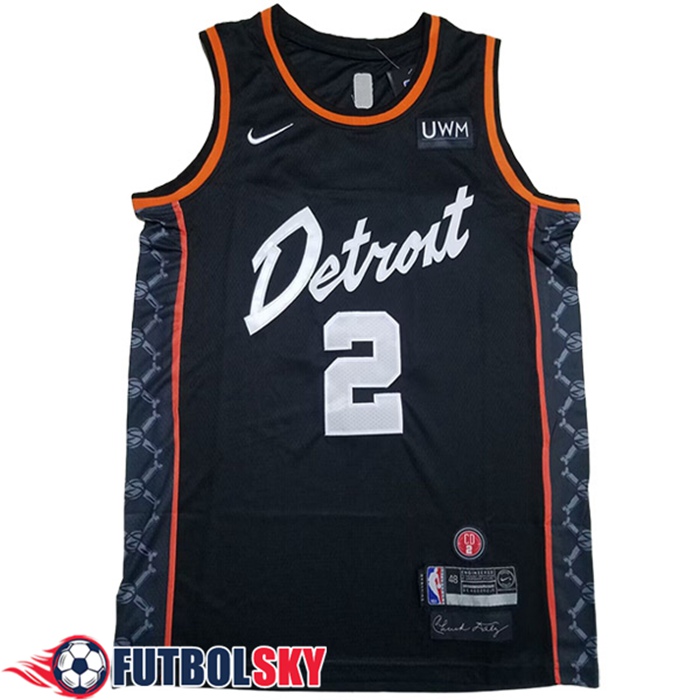 Camisetas De Futbol Detroit Pistons (CUNNINGHAM #2) 2023/24 Negro