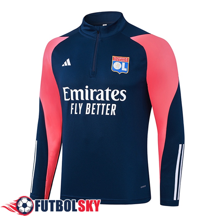 Sudadera De Entrenamiento lyon Azul/Rosa 2023/2024