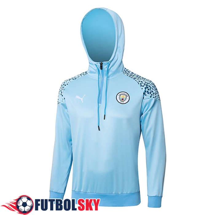 Sudadera De Entrenamiento Capucha Manchester City Azul/Negro 2023/2024