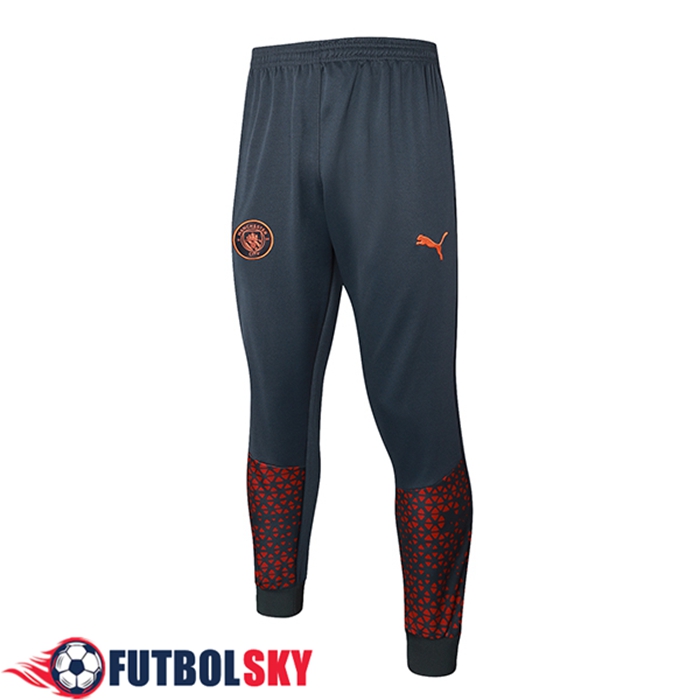 Pantalon Entrenamiento Manchester City Gris/Rojo 2023/2024