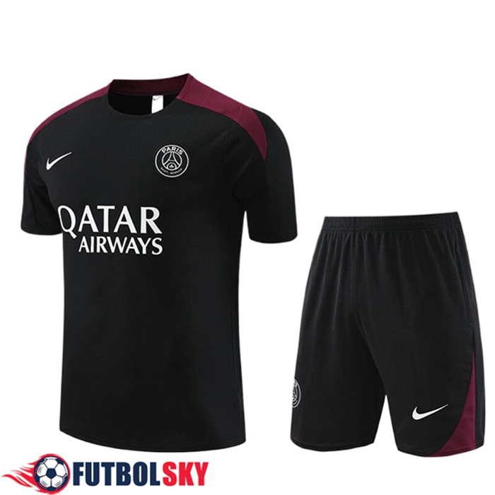Camiseta Entrenamiento + Cortos PSG Ninos Negro 2023/2024 -03