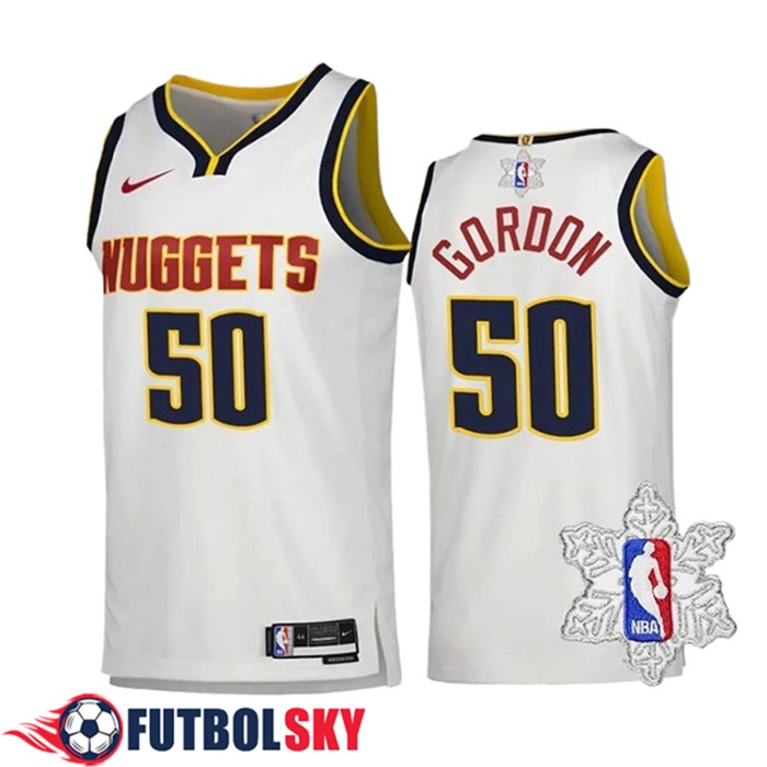 Camiseta Denver Nuggets (GORDON #50) 2023/24 Blanco/Negro/Amarillo