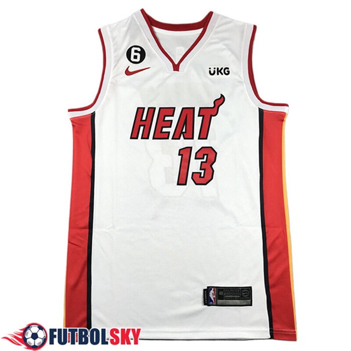 Camisetas Miami Heat (ADEBAYO #13) 2024/25 Blanco/Rojo