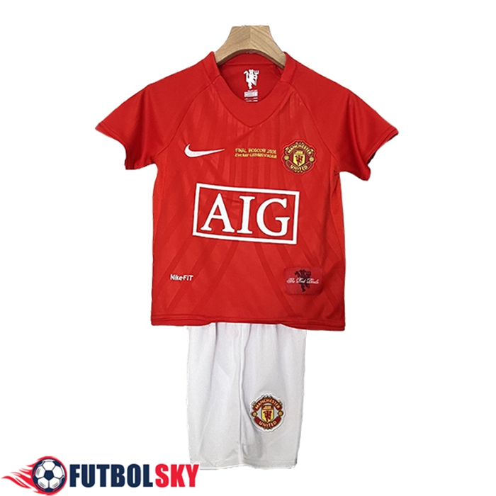 Camisetas De Futbol Manchester United Retro Ninos Primera 2007/2008