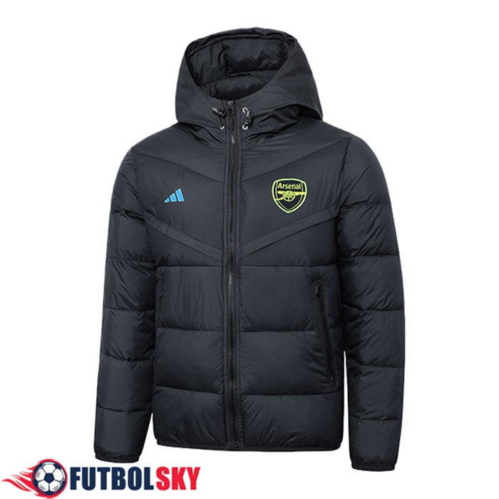 Nueva Plumas Con Capucha Arsenal Negro 2024/2025