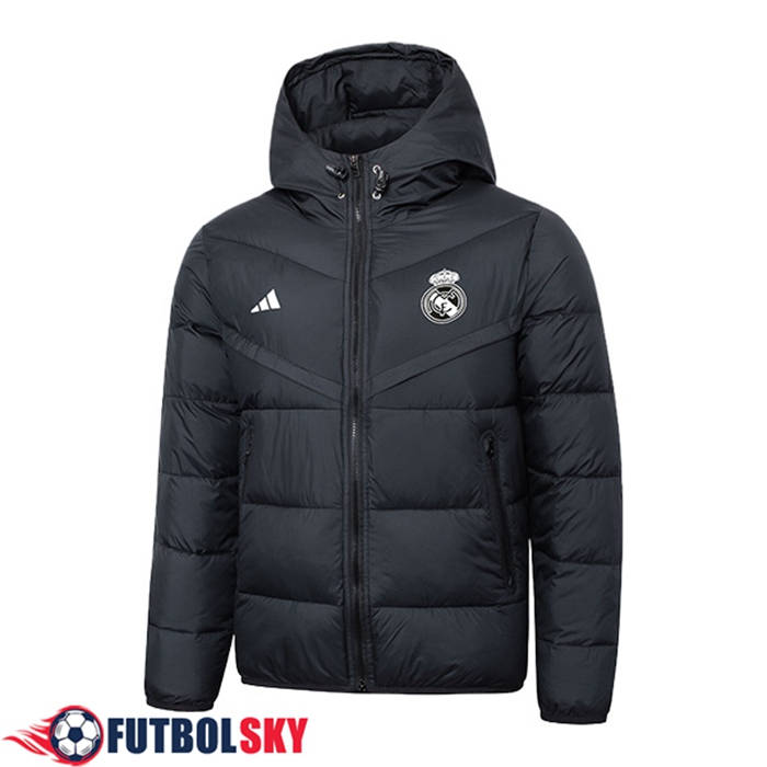 Nueva Plumas Con Capucha Real Madrid Negro 2024/2025