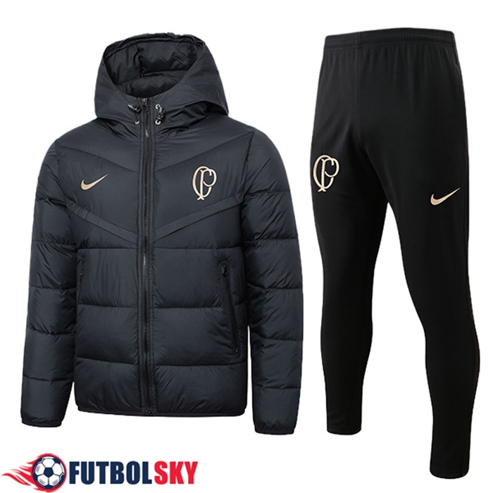 Chandal Plumas Con Capucha Corinthians Negro 2024/2025