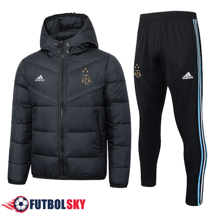 Chandal Plumas Con Capucha Argentina Negro 2024/2025