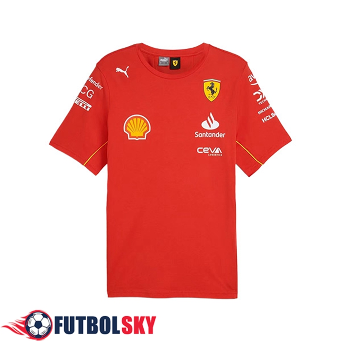 Camiseta de manga corta F1 Scuderia Ferrari Team Rojo/Negro/Amarillo 2024