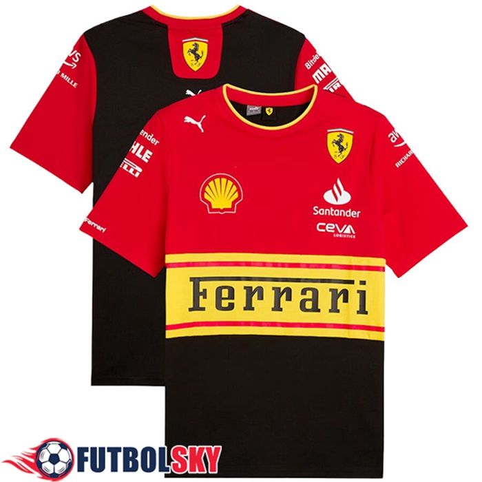 Camiseta de manga corta F1 Scuderia Ferrari Team Rojo/Negro/Amarillo 2024 -02