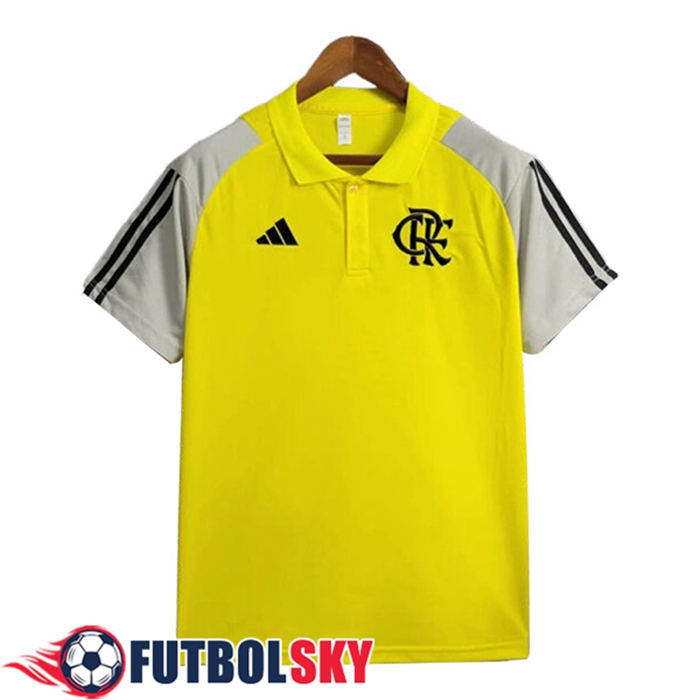 Camiseta Polo Flamengo Amarillo/Gris 2024/2025