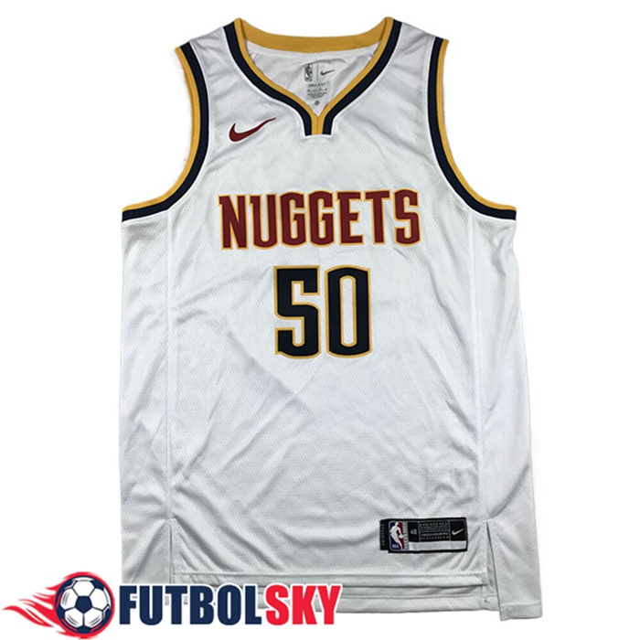 Camisetas De Futbol Denver Nuggets (GORDON #50) 2024/25 Blanco/Negro/Amarillo