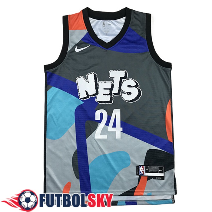 Camisetas De Futbol Brooklyn Nets (THOMAS #24) 2024/25 Gris/Azul/Naranja