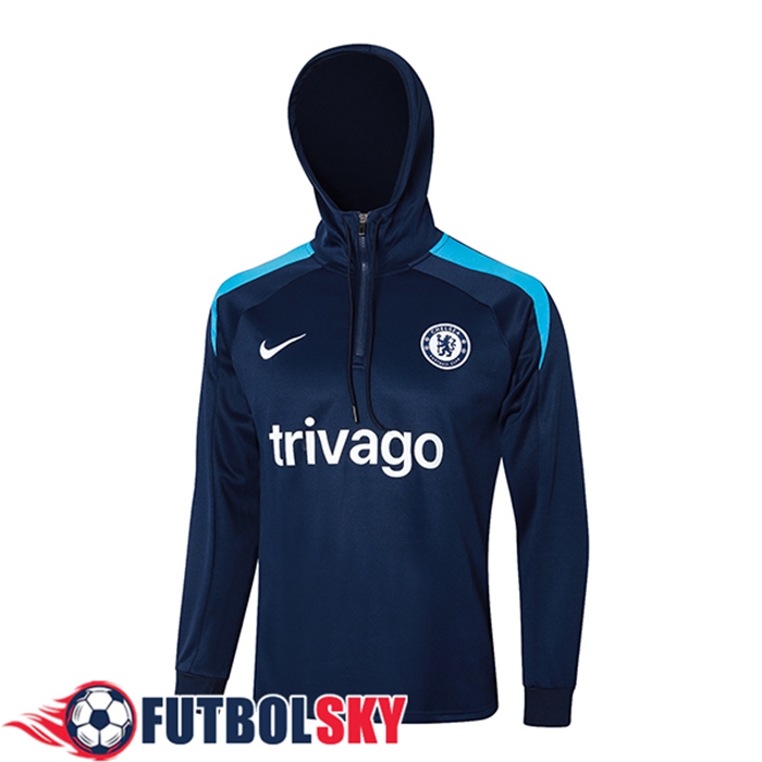 Sudadera De Entrenamiento Capucha FC Chelsea Azul 2024/2025
