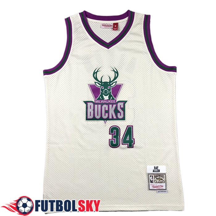 Camiseta Milwaukee Bucks (ALLEN #34) 2024/25 Blanco/Violeta/Verde