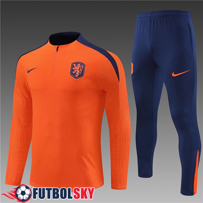 Chandal Equipos De Futbol Países Bajos Ninos Naranja/Azul 2024/2025