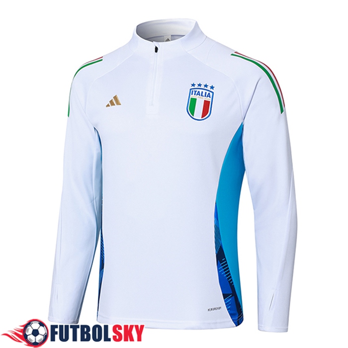 Sudadera De Entrenamiento Italia Blanco/Azul 2024/2025