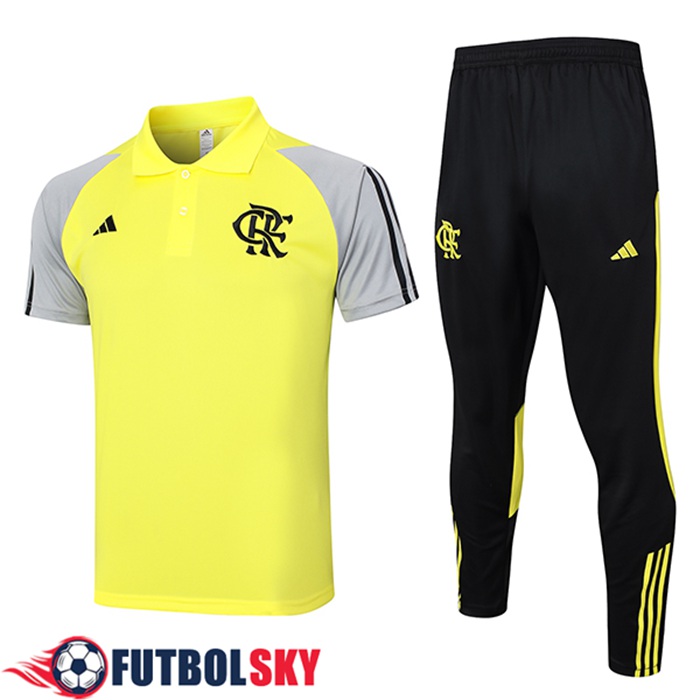 Camiseta Polo Flamengo Amarillo/Negro/Gris 2024/2025