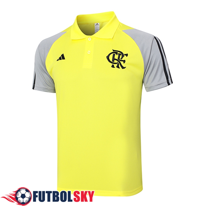 Camiseta Polo Flamengo Amarillo/Negro/Gris 2024/2025