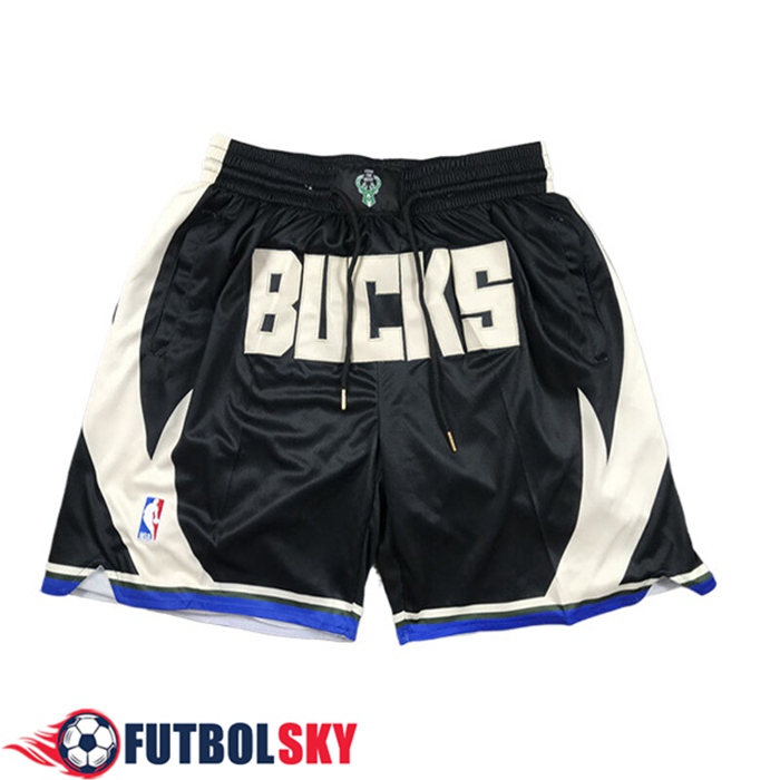 Cortos NBA Milwaukee Bucks 2024/25 Negro/Beige