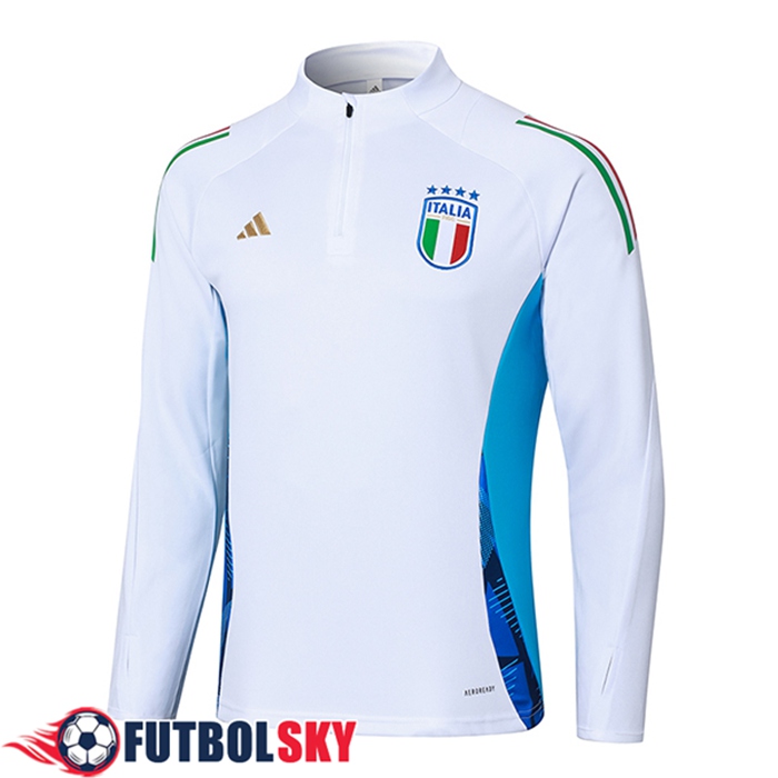 Sudadera De Entrenamiento Italia Blanco/Azul 2024/2025 -02