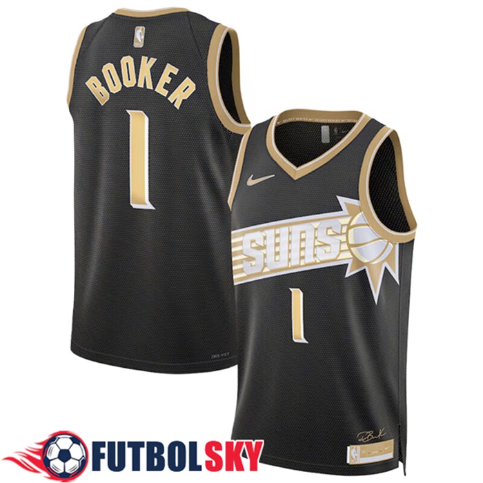 Camisetas NBA Phoenix Suns (BOOKER #1) 2024/25 Negro/Amarillo