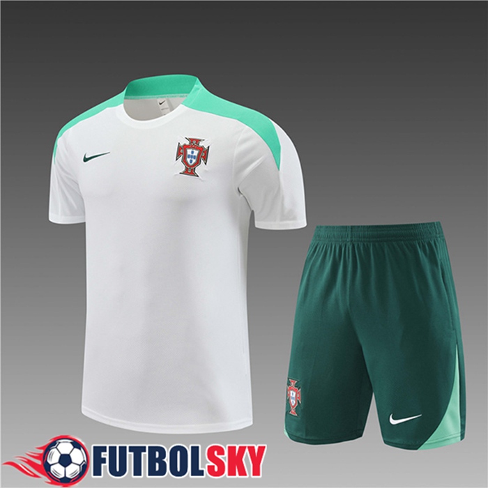 Camiseta Entrenamiento Portugal Ninos Blanco/Verde 2024/2025