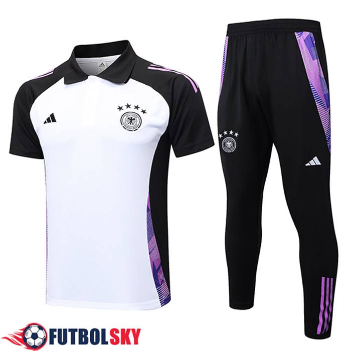 Camiseta Polo Alemania Blanco/Negro/Violeta 2024/2025