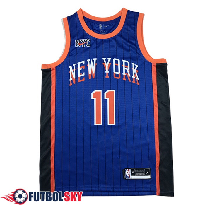 Camiseta New York Knicks (MarrónSON #11) 2024/25 Azul/Negro/Naranja