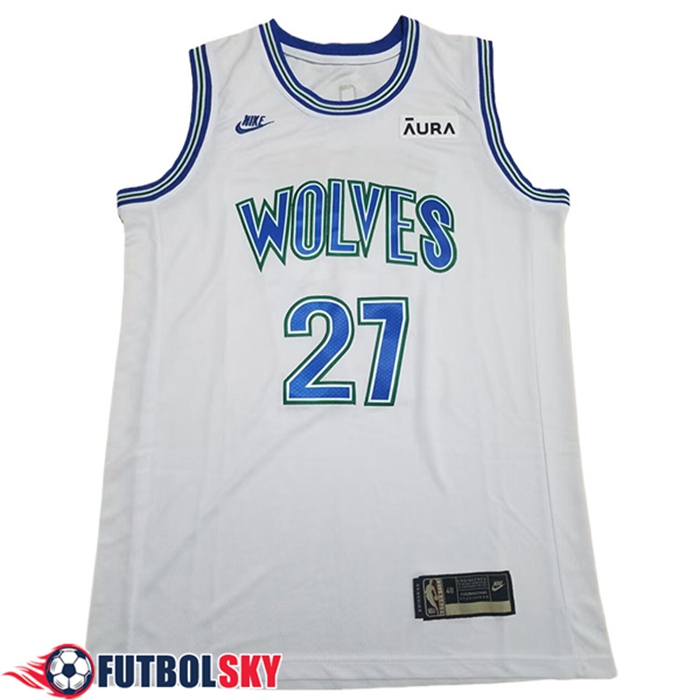 Camiseta Minnesota Timberwolves (GOBERT #27) 2024/25 Blanco/Azul -03