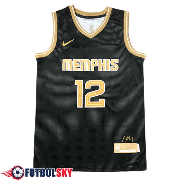 Camiseta Memphis Grizzlies (MORANT #12) 2024/25 Negro/Amarillo