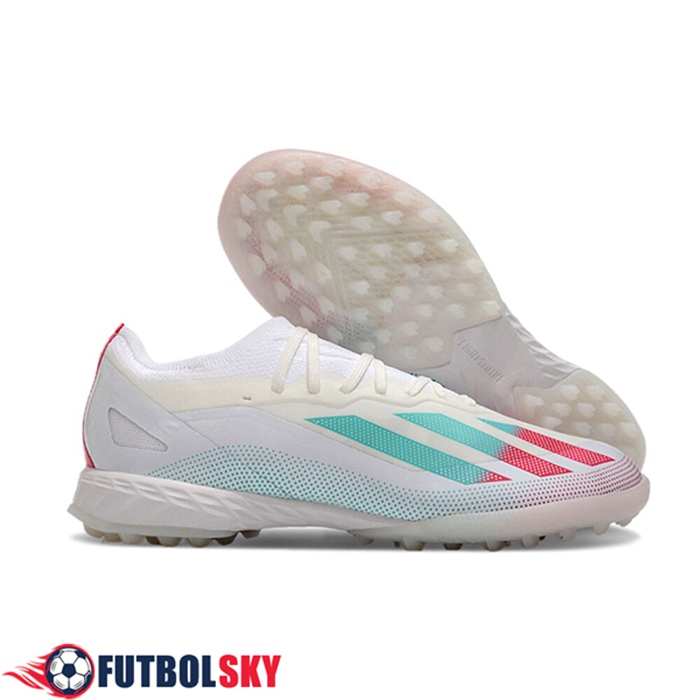 Adidas Botas De Fútbol X CRAZYFAST.1 TF BOOTS Blanco/Verde/Rojo