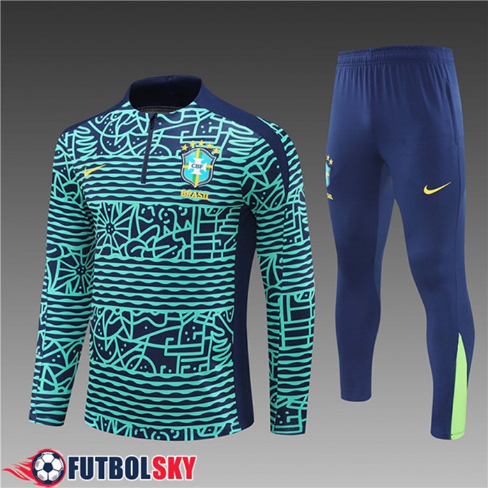 Chandal Equipos De Futbol Brasil Ninos Verde/Azul 2024/2025