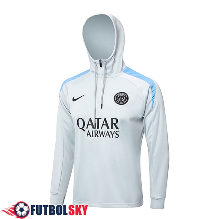 Chaqueta Con Capucha PSG Gris Claro 2024/2025
