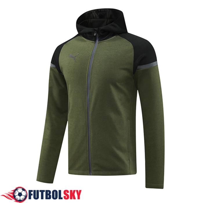 Chaqueta Con Capucha PUMA Verde/Negro 2024/2025