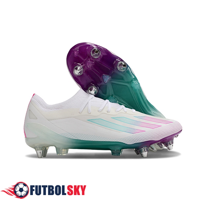 Adidas Botas De Fútbol X Crazyfast1 SG Blanco/Verde/Violeta